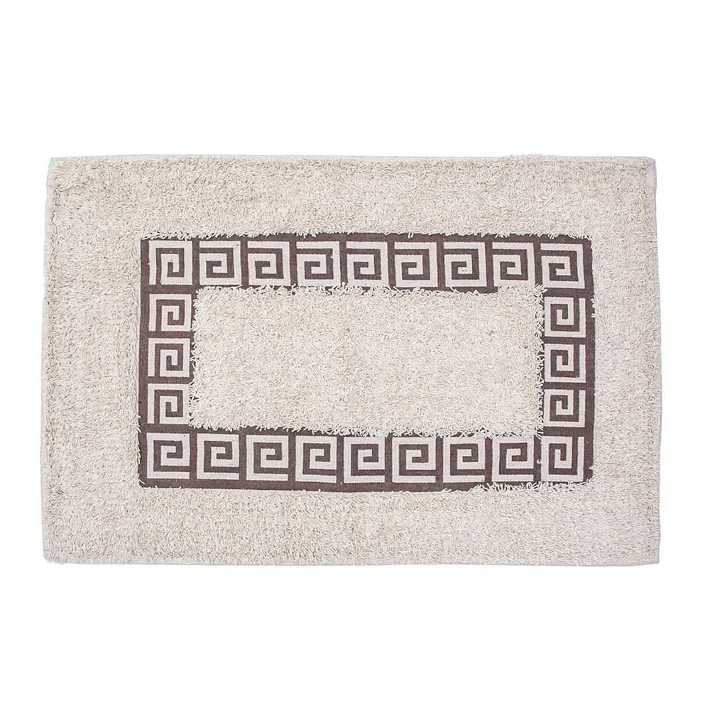 Tapete de Banheiro Retangular Grego 40x60cm Marrom - Comoditá