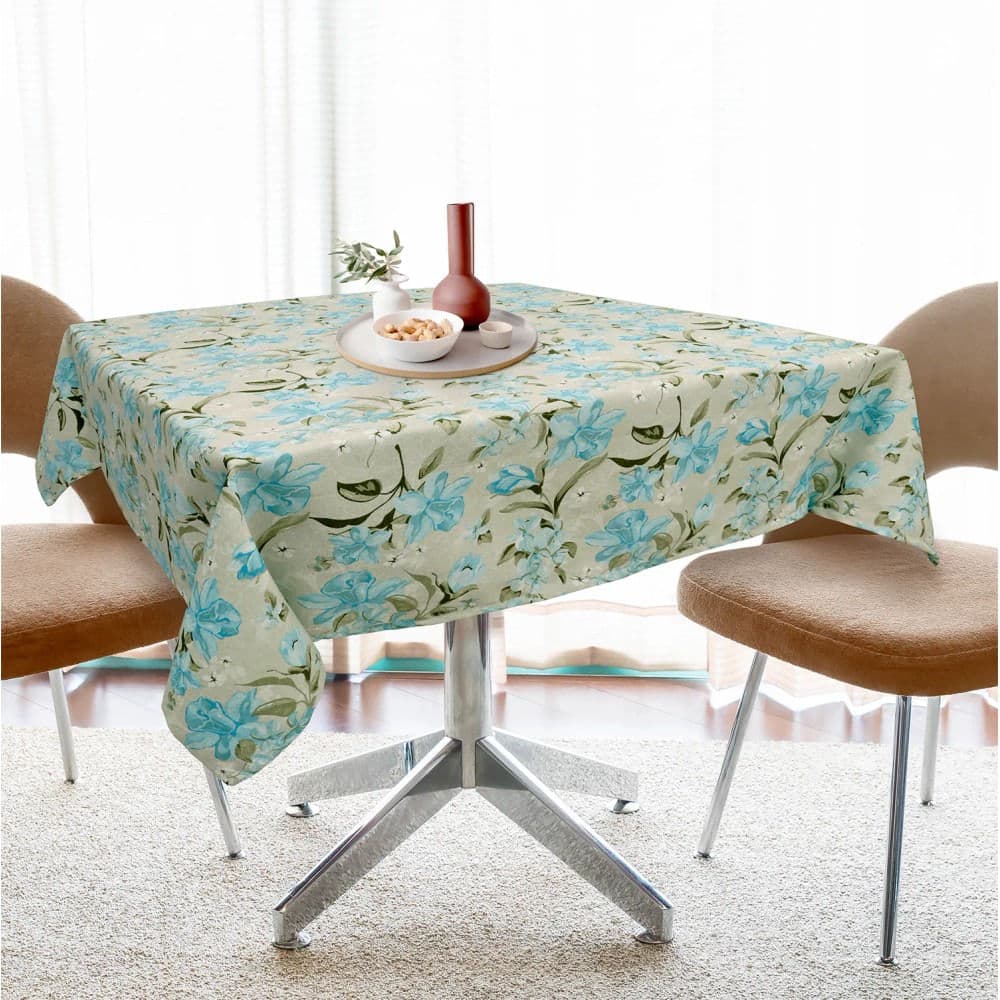 Toalha de Mesa Laguna 1,35x1,35m Florença Turquesa - Branyl