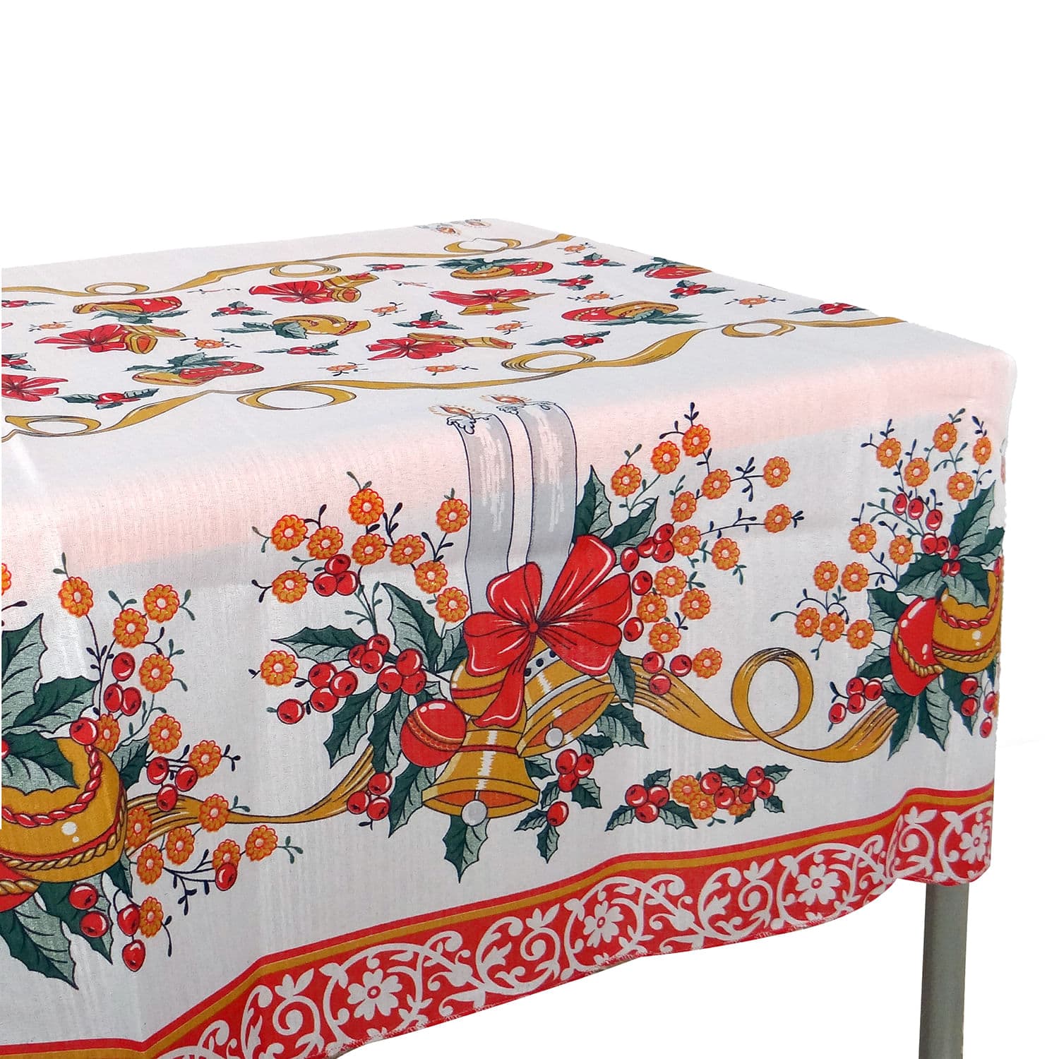 Toalha de Mesa Quadrada Natal 1,35m Vela - Bat
