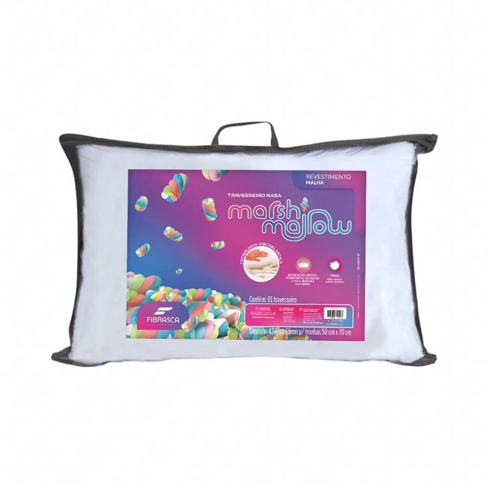 Travesseiro Viscoelástico Nasa Marshmallow 50x70cm - Fibrasca