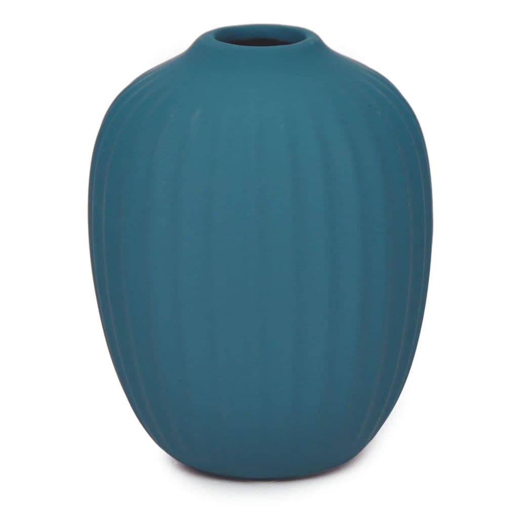 Vaso de Cerâmica 10x8x8cm Azul Petróleo - Hub.me