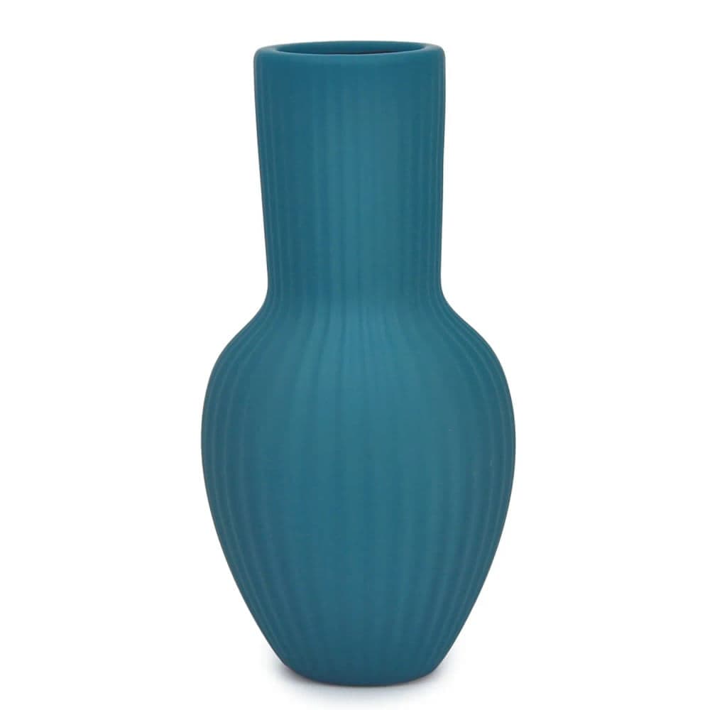 Vaso de Cerâmica 27x13,5x13,5cm Azul Petróleo - Hub.me