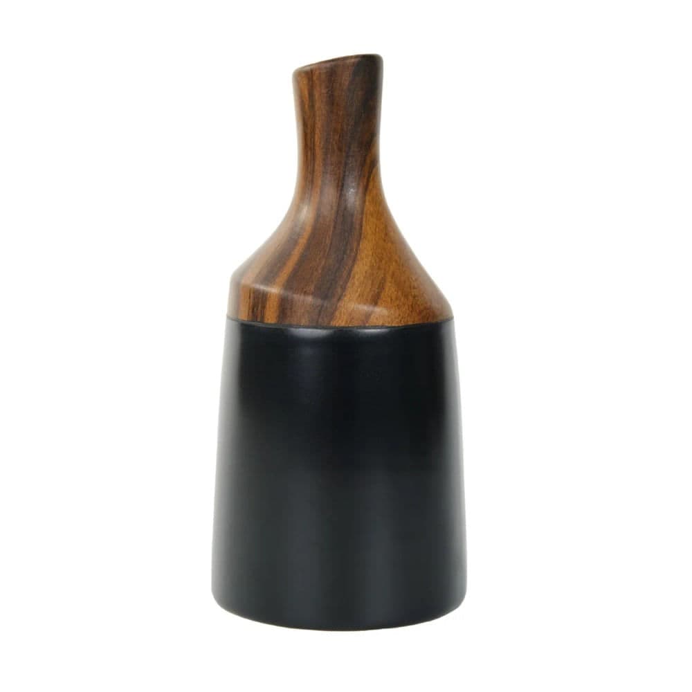 Vaso Dolomita 21x9,5x9,5cm Preto Madeira - Hub.me