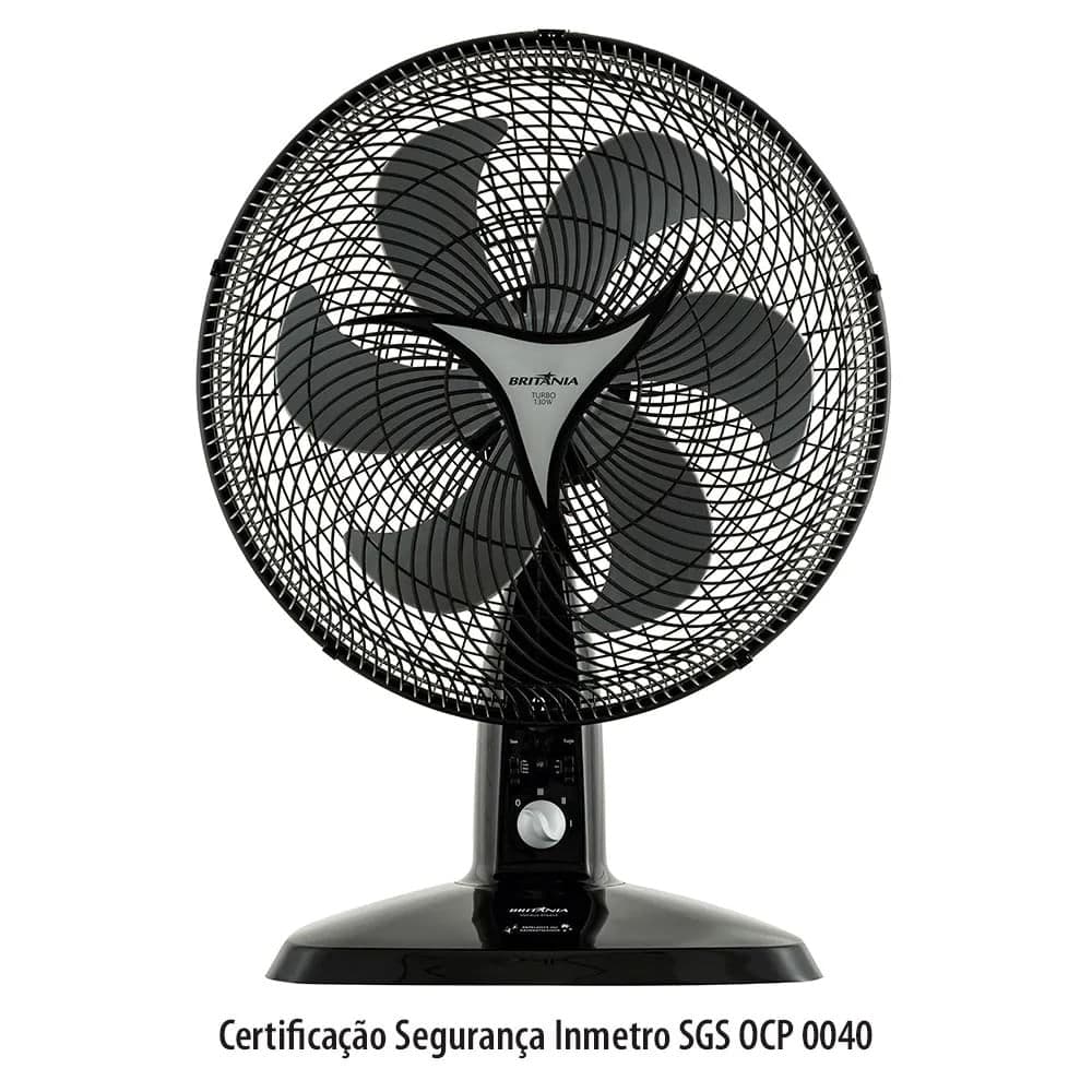 Ventilador de Mesa Britânia 40cm 6 Pás Ventus Insect Preto