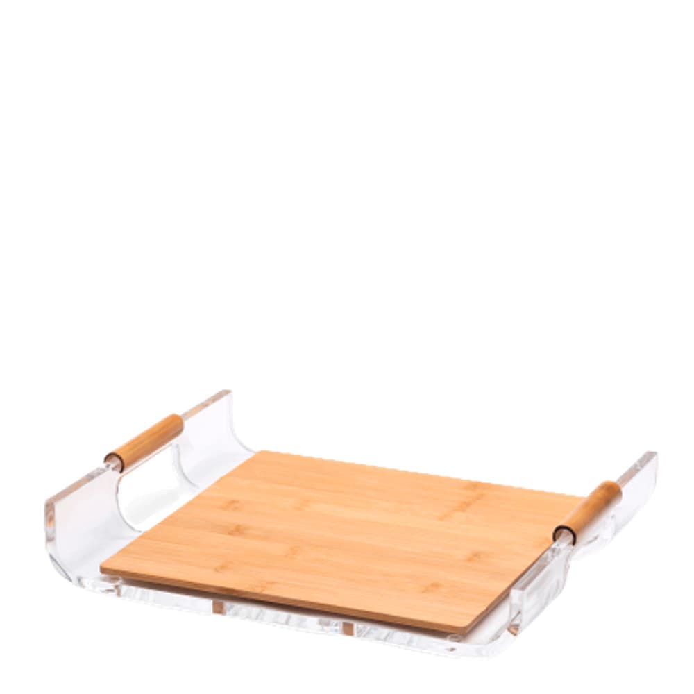 Bandeja de Acrílico e Bambu com Alça Onom 35x30cm