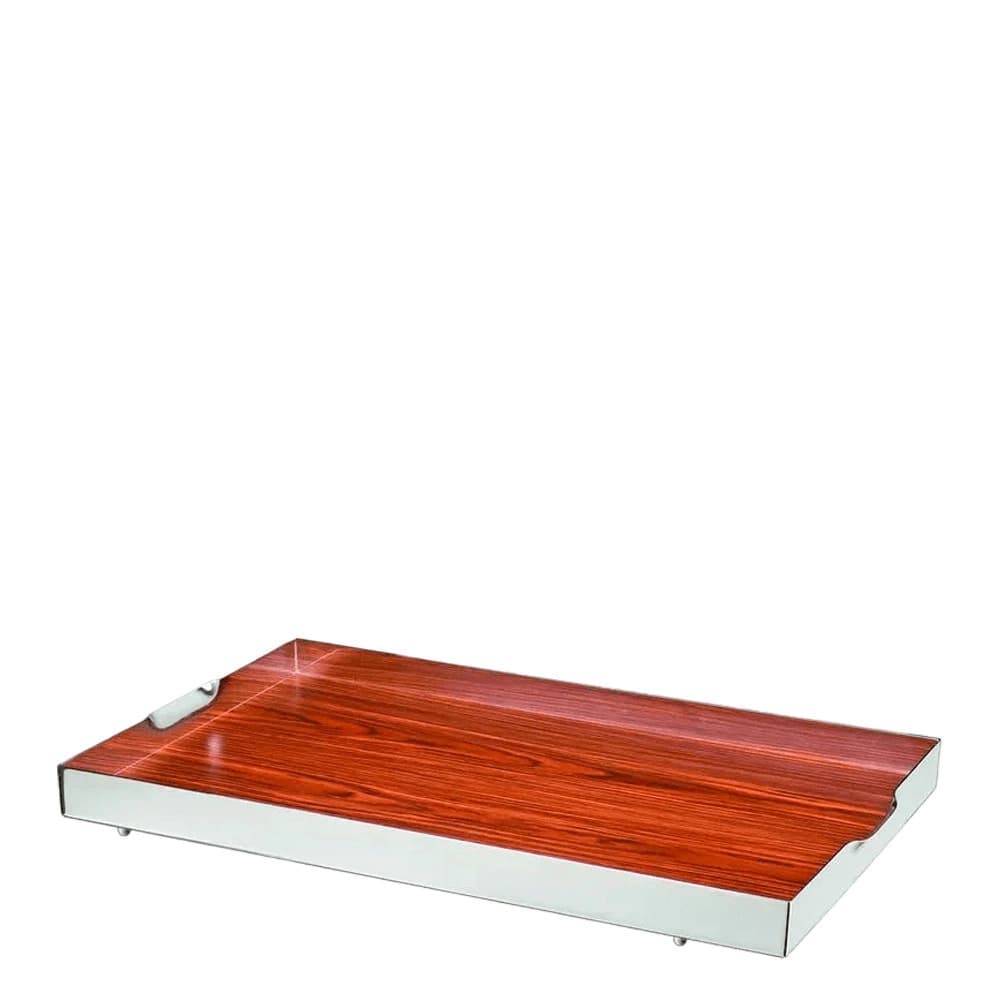 Bandeja de Níquel com Fundo de Madeira St. James Madeleine Lisse 48x30x6CM