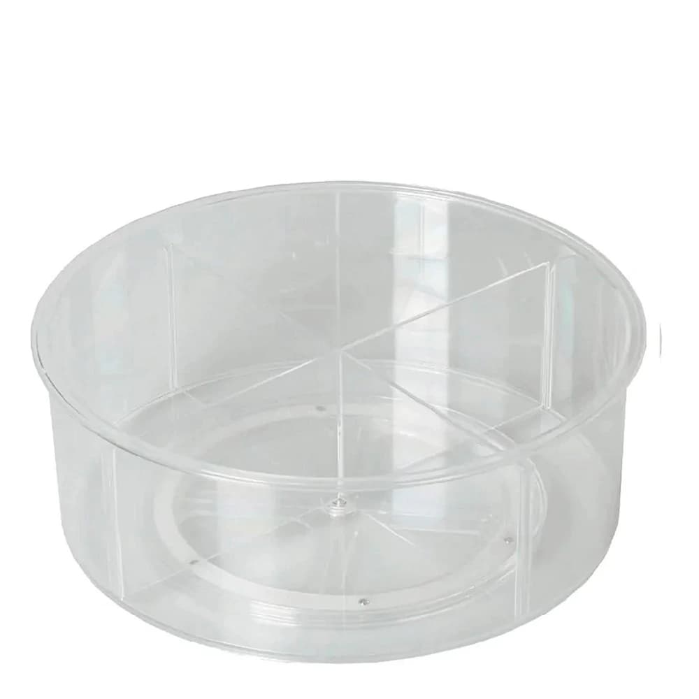 Organizador de Acrílico Giratório com 4 Divisórias 28cm