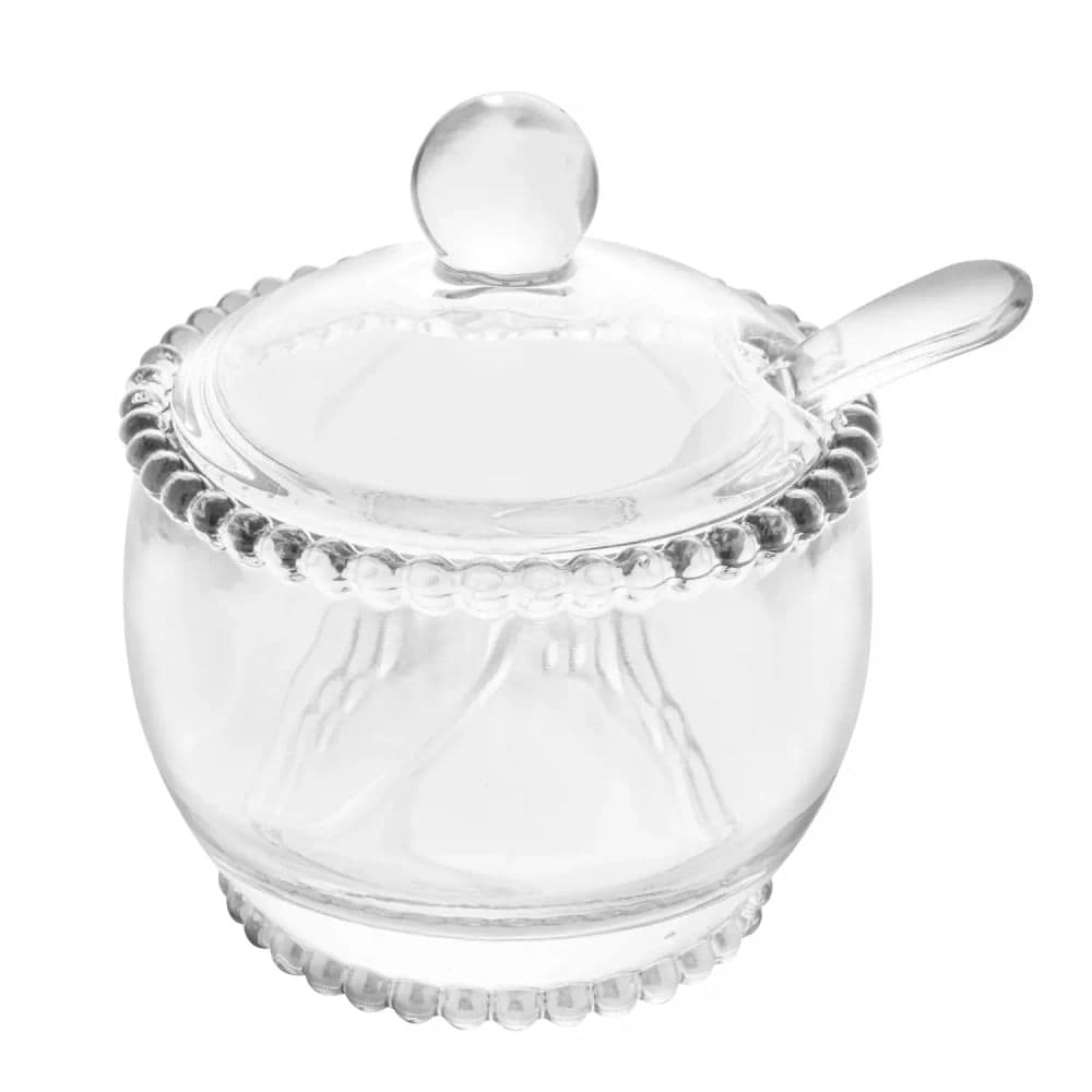 Açucareiro com Colher Cristal Pearl 10cm - Wolff