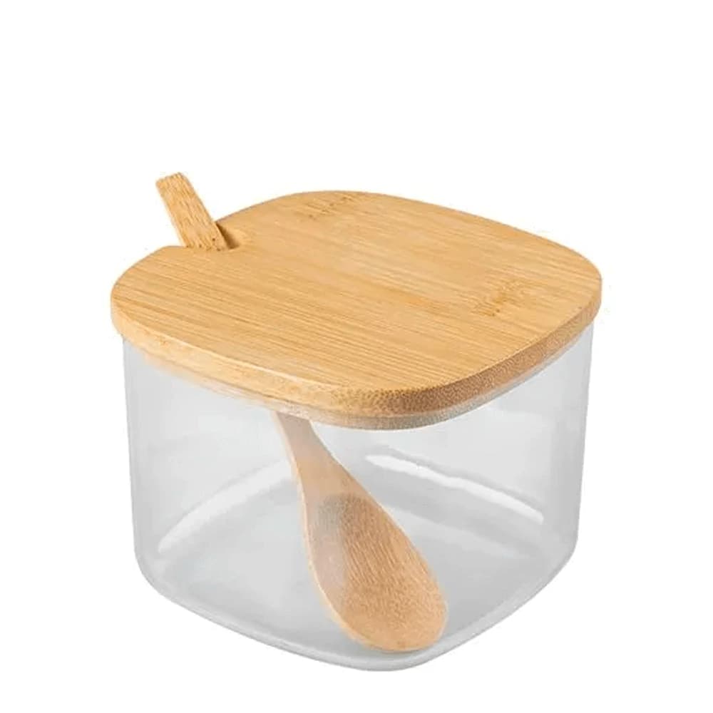 Açucareiro de Acrílico com Tampa de Bambu ou Sense 250ml
