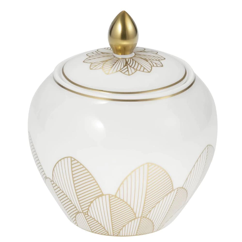 Açucareiro de Porcelana Christofle Malmaison Imperiale Gold 10cm