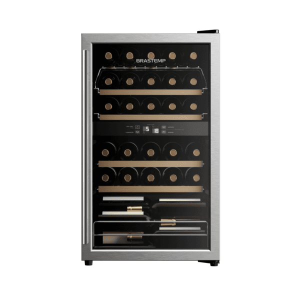 Adega de Vinho Climatizada 33 Garrafas com Painel Digital até 13° Brastemp Dual Zone BZB33BEANA 127V (110V)