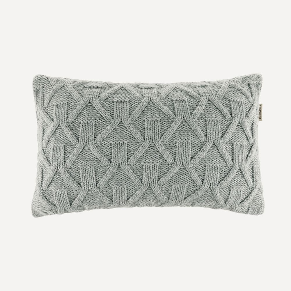 Almofada Decorativa de Tricô 30cmx50cm Roman Névoa