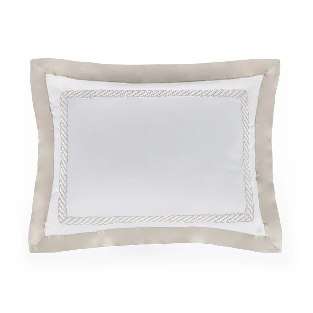 Almofada Mondello 600 Fios Trussardi Branco e Moonbean 30cm x 40cm