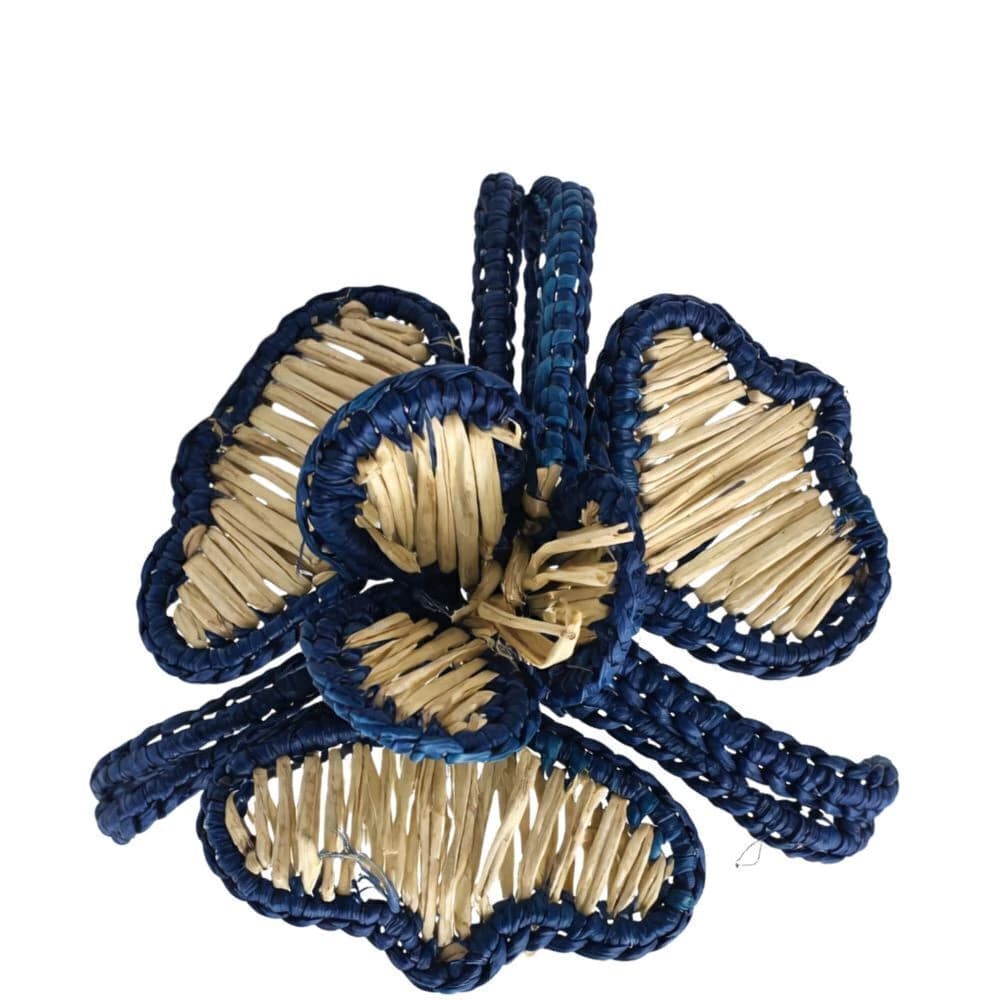 Argola para Guardanapo de Palha Colombiana Orquidea Azul 10cm