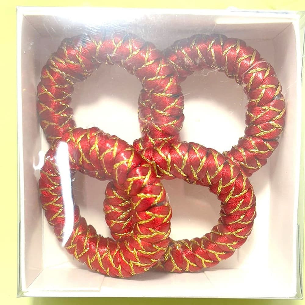 Argola Para Guardanapo Vermelho e Dourado - Arts da Lo