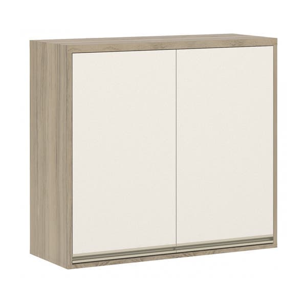 Armário Aéreo 2 Portas de Abrir 80x73x31,5cm MDP Pérola Off Mel Selfie Luciane