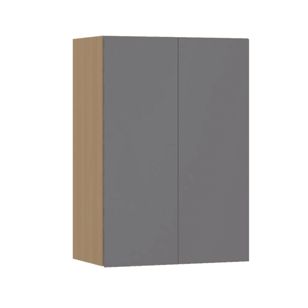 Armário Aéreo de Cozinha MDP Freijó e Cinza com 2 Portas 60x85x33cm Slim Luciane