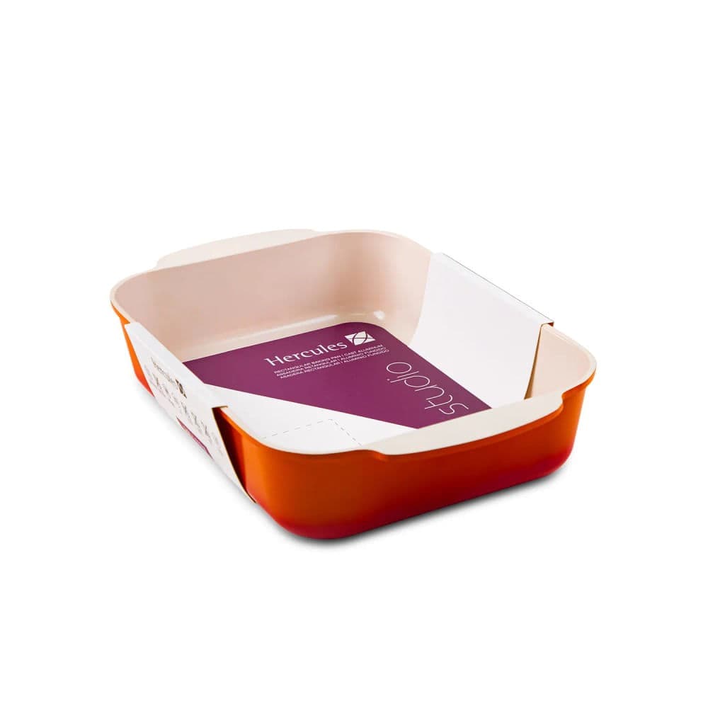 Assadeira Antiaderente Retangular 25x20cm Laranja - Hercules