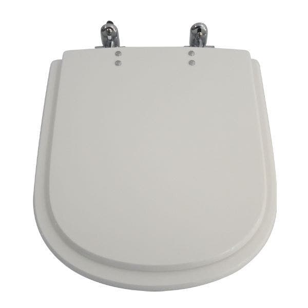 Assento Sanitário Formatos Vogue Plus com Fechamento Comum Quadrado Resina Branco Policlass