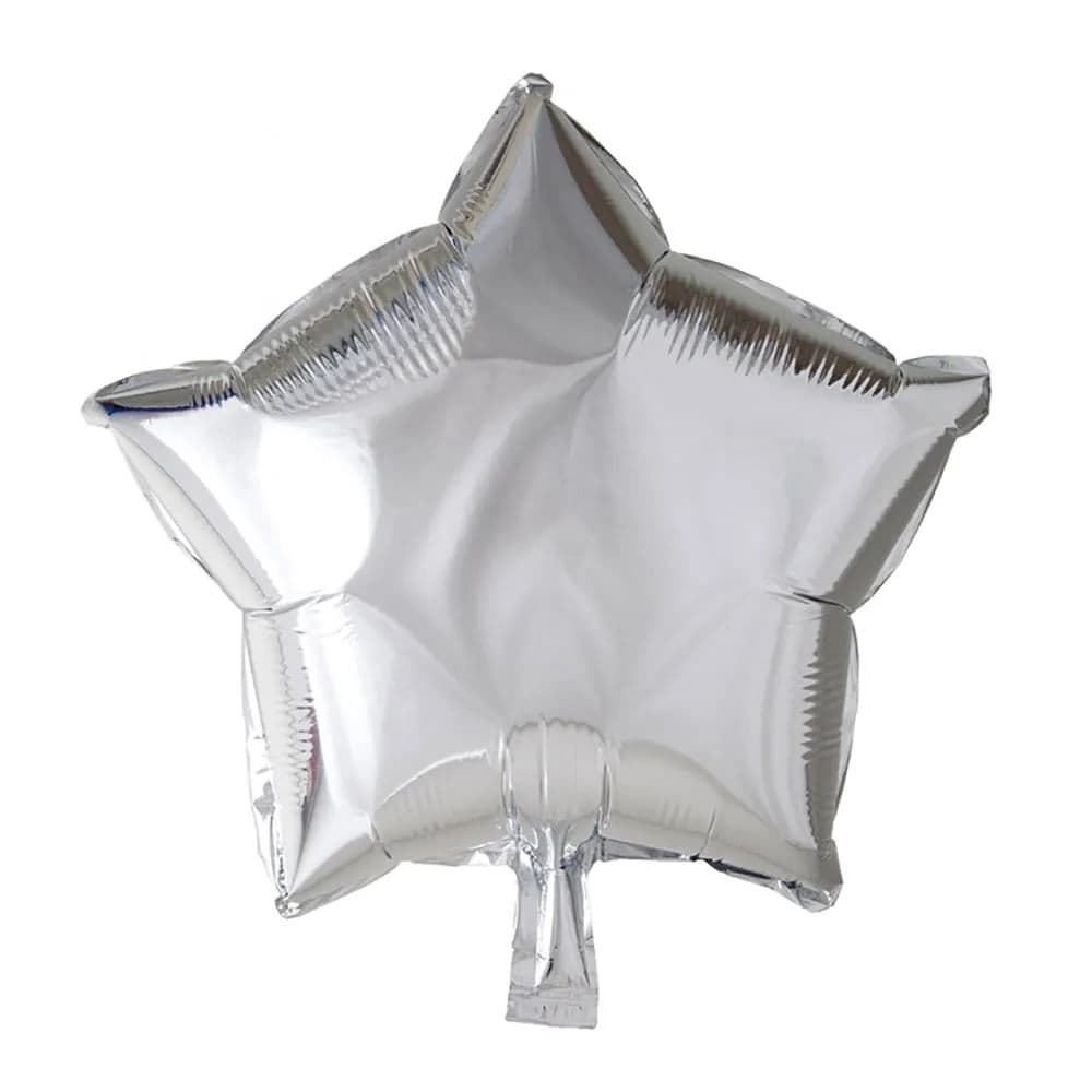 Balão Metalizado Estrela 18 Polegadas Prateado 45cm - Silver Plastic
