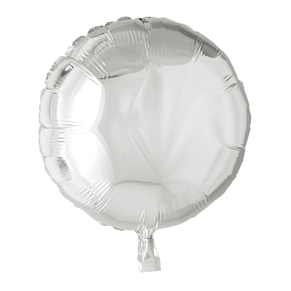 Balão Metalizado Redondo 18 Polegadas Prateado - Silver Plastic