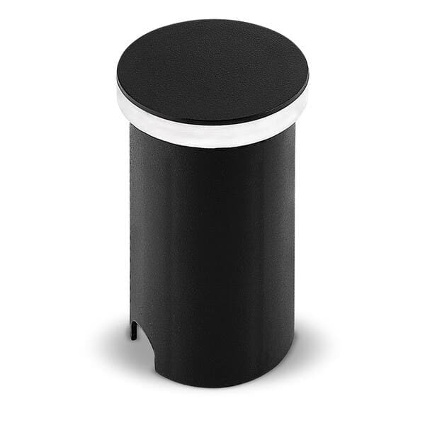 Balizador Redondo de Embutir Com LED Externo Ring Preto Luz Amarela 1W IP67 Black+Decker