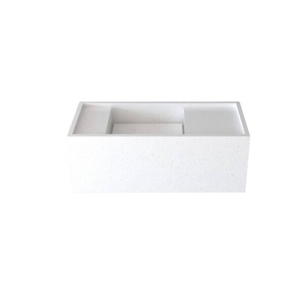 Bancada de Banheiro Pedra com Cuba Esculpida 35x80cm Denver Branca Bongut