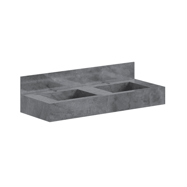Bancada de Porcelanato com 2 Cubas Esculpidas 120x45cm Cinza Verona Cozimax