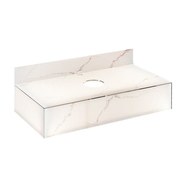 Bancada de Vidro para Cuba de Apoio 100x45cm Branco Clara Darabas Agardi