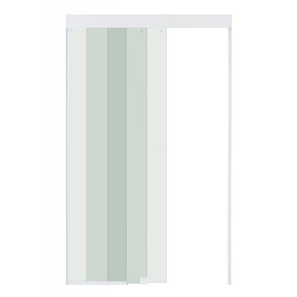 Box para Banheiro 100x200cm Vidro Incolor Frontal de Correr 3 Folhas Branco Versatik Speed Temper