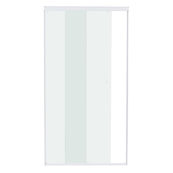 Box para Banheiro 120x190cm Vidro Incolor Frontal de Correr 2 Folhas Branco Simple Speed Temper