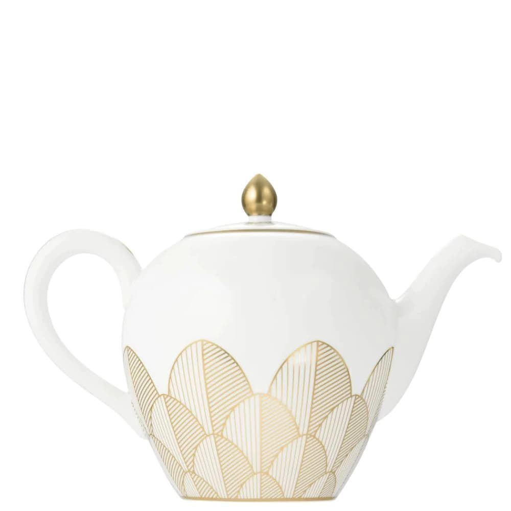 Bule de Chá de Porcelana Christofle Malmaison Imperiale Gold 1,5l
