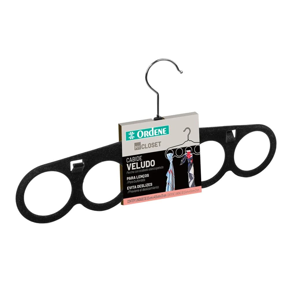 Cabide de Veludo para Lenço Preto - Ordene