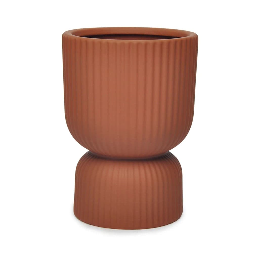 Cachepot de Cerâmica 20x15x15cm Marrom - Hub.me