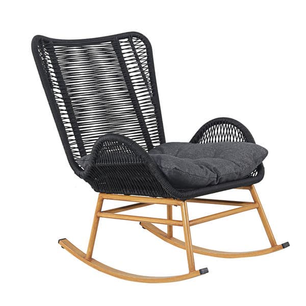 Cadeira de Balanço para Jardim em Aço 97,5x71cm Cinza Palermo Plicosa