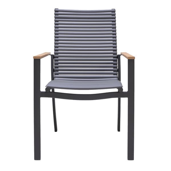 Cadeira de Jardim em Alumínio 93,8x59,8cm com Braço Preto Dora High Back Naterial