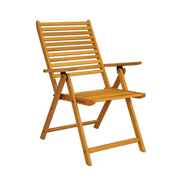 Cadeira de Jardim em Madeira Reclinável Multiposições 100x62,2cm Canela Solarium Naterial