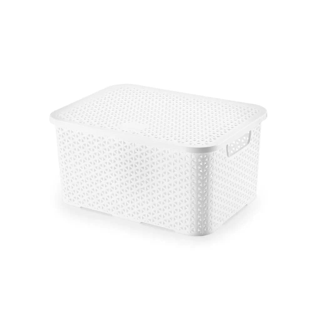 Caixa Organizadora com Tampa 8,5l Mosaico Branco - Arthi