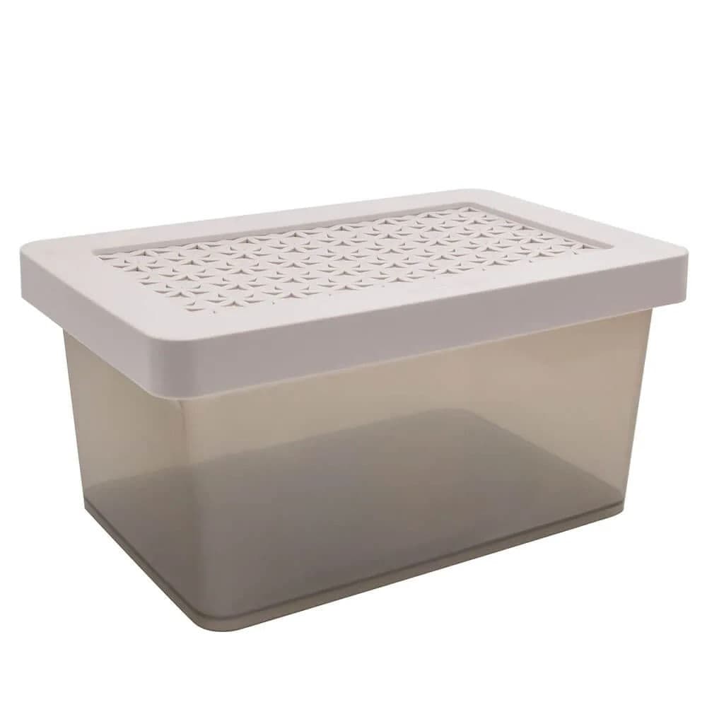 Caixa Organizadora Retangular com Tampa 15,2x31,5cm Gelo - Ordene