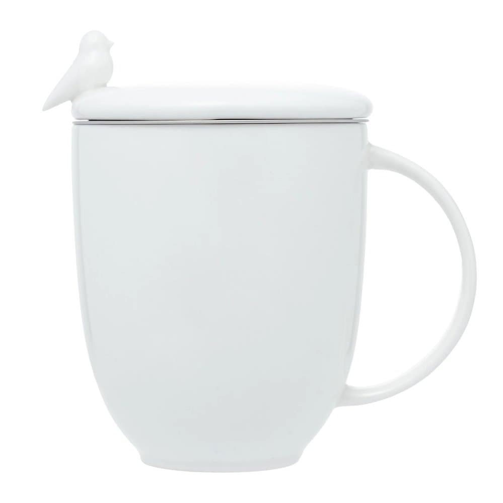 Caneca Porcelana com Tampa Infusor Birds 350ml