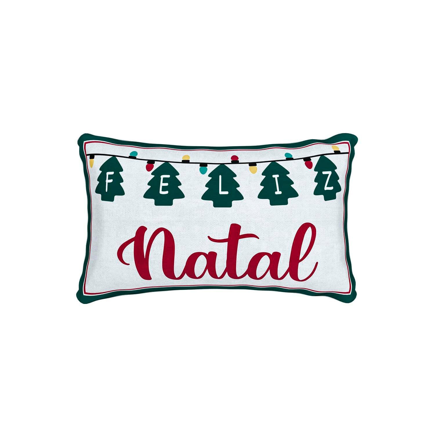 Capa de Almofada Retangular 35x55cm Feliz Natal - Belchior Decor