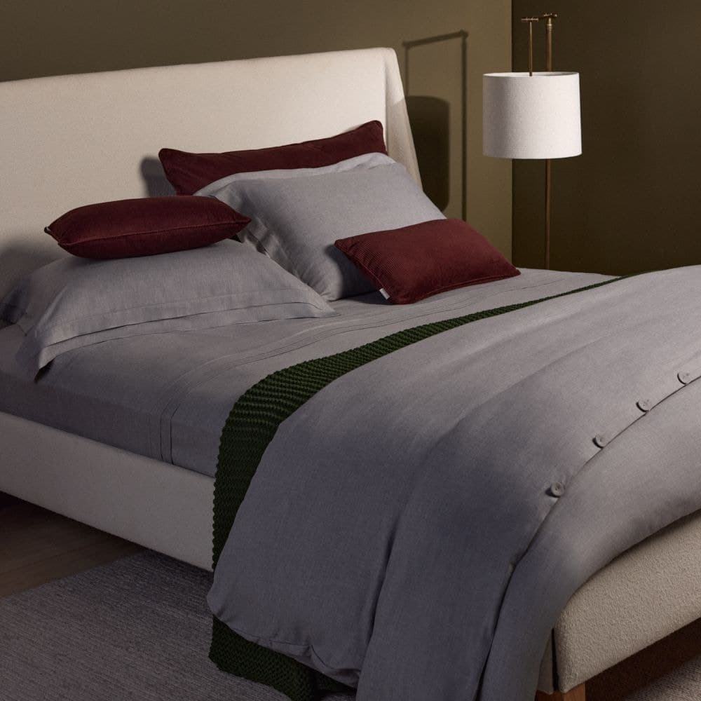 Capa p/ Duvet Queen Buddemeyer Luxus Lavi 60% Algodão 20% Viscose 20% Lã. Algodão Penteado Cinza