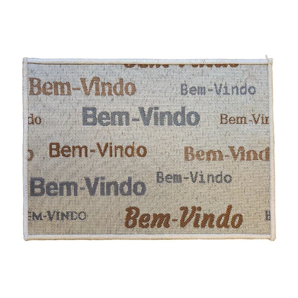 Capacho Domani Cozy Bem-vindo 40x60cm Creme Cotton - Têxtil J. Serrano