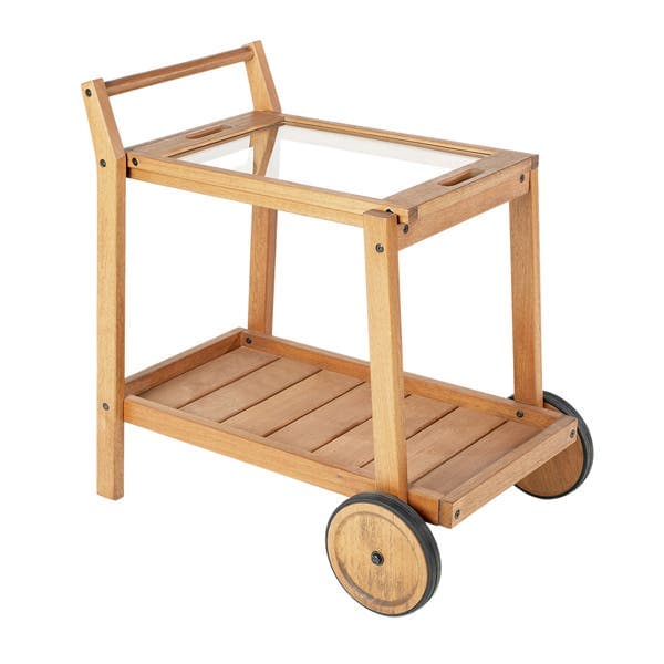 Carrinho de Apoio para Bar em Madeira 77x52cm Marrom Yumi Naterial