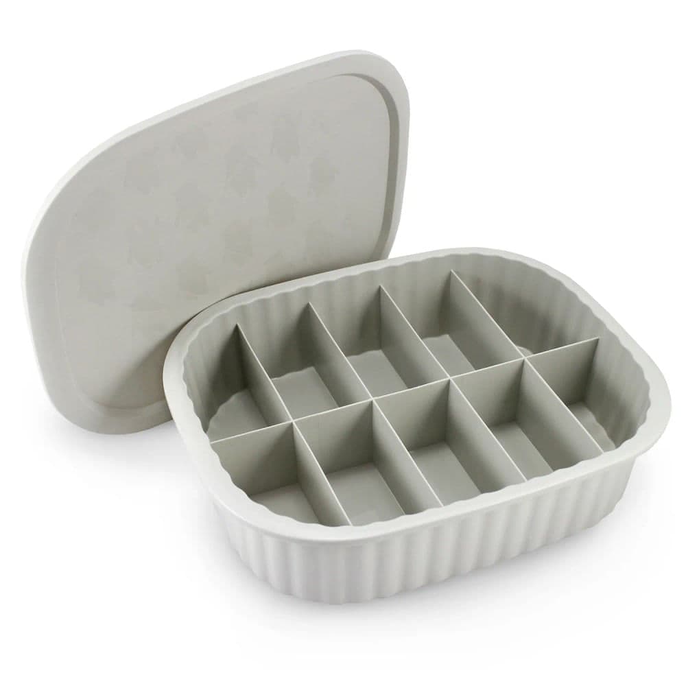 Cesta com Tampa 10 Divisória Loft 32,5cm Cinza - Jacki Design