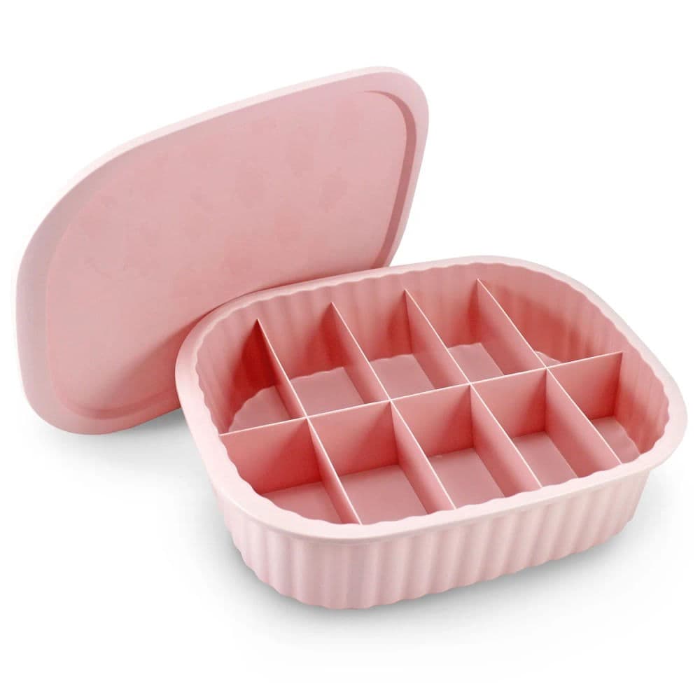 Cesta com Tampa 10 Divisória Loft 32,5cm Rosa - Jacki Design