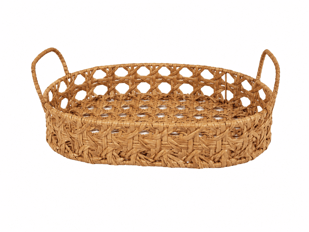 Cesta Oval com Alça Palhinha 34x26x5cm - Tuut