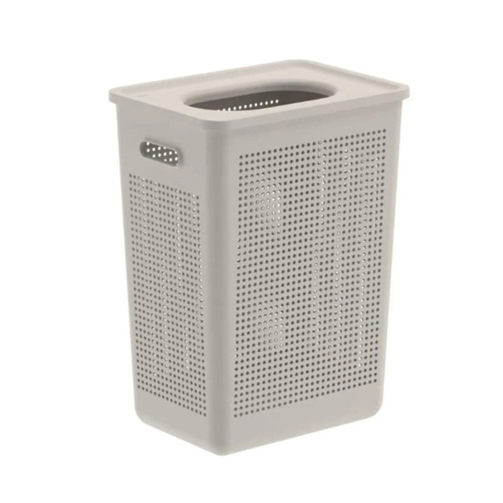Cesto de Roupas com Tampa Flow 38l Bege - Ou