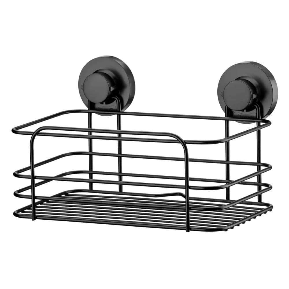 Cesto Multiuso com Ventosas 26,5cm Preto Fosco - Future