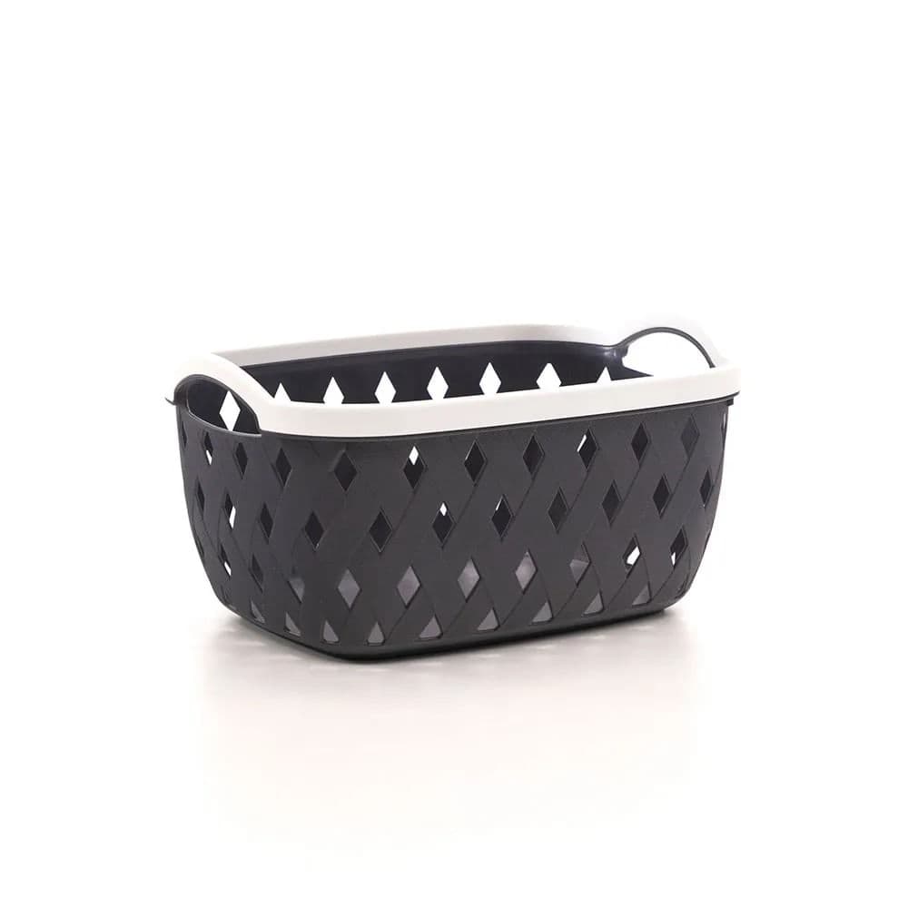 Cesto Organizador Multiuso Vazado 27cm Cinza - Home Space